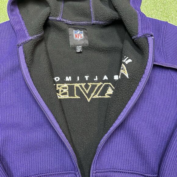 NFL Men Baltimore Ravens Full Zip Fleece Hooded Jacket Size XL - Picture 4 of 8